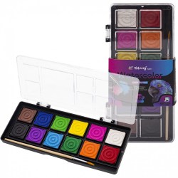 Краски 12цв. с/к Yalong YL222210-12 "Неоновые животные" флюоресцентные, кисть