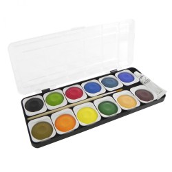 Краски 12цв. с/к Yalong YL222211-12 "Рио" + 1 белая акриловая, меловые, кисть, ассорти