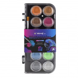 Краски 12цв. с/к Yalong YL222212-12 "Рио" перламутровые, кисть