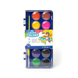 Краски 12цв. с/к Yalong YL83093-12 "Animal" меловые, кисть