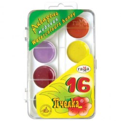 Краски 16цв. б/к Гамма 212042 "Пчелка" медовые, пласт/уп 308904