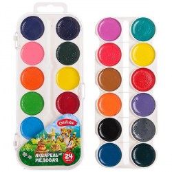 Краски 24цв. б/к Creativiki АКВП24КР пласт/уп 170563