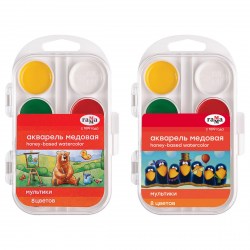 Краски  8цв. с/к Гамма 211046_8 "Мультики" медовые, пласт/уп 308905