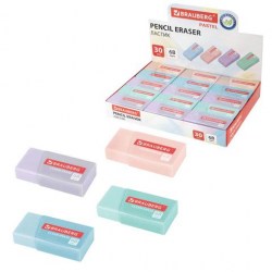 Ластик Brauberg 272729 "PASTEL MATTE" прямоугольный 50х24х10мм, ассорти
