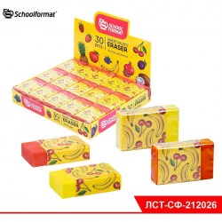 Ластик Schoolformat ЛСТ-СФ "SWEET FRUITS" ассорти, 40*25*10мм, в картонной упаковке 212026