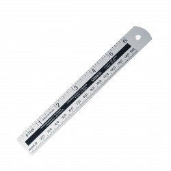 Линейка  15см Alingar AL3749,алюминевая, 2 шкалы см/дюйм, пакет ПВХ