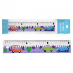 Линейка  15см Bruno Visconti 45-0012/03 "HappyGrapix. Загородная поездка" с волнистым краем 
