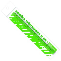 Линейка  15см Феникс 53113 "Зеленая" трехгранная, пластик