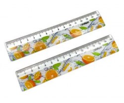 Линейка  15см Нева Маркет INTELLIGENT CD-125-2 "Апельсины" с рисунком