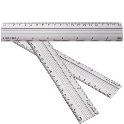 Линейка  20см Alingar AL3746/3747,алюминевая, 2 шкалы см/дюйм, пакет ПВХ