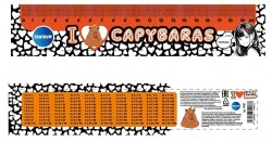 Линейка  20см Centrum 74087 "I love capybaras" с таблицей умножения
