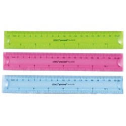 Линейка  20см Deli E6208 гибкая/двусторонняя шкала, ассорти