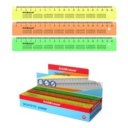 Линейка  20см ErichKrause 57851 Neon с таблицей умножения, ассорти