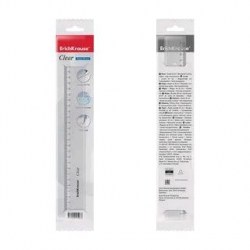 Линейка  30см ErichKrause 39076/49530 Clear прозрачная в блистере