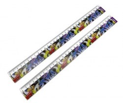 Линейка  30см Нева Маркет INTELLIGENT CD-127-2 "Граффити" с рисунком 