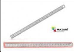 Линейка  40см металлическая Mazari M-5564 с чехлом