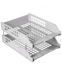 Лоток горизонтальный 2-х ярусный Стамм ЛТ101/ЛТГ-63792/ЛТ101 серый Strong 096325