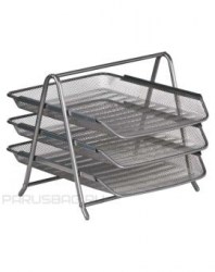 Лоток горизонтальный 3-х ярусный Brauberg 231953 "Germanium" металл, серебро
