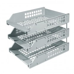 Лоток горизонтальный 3-х ярусный Стамм ЛТГ-63794/ЛТ111 STRONG серый на металл стержн 098055