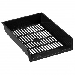 Лоток горизонтальный Стамм ЛТГ-31160 "Респект" черный, сетчатый 351627
