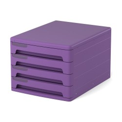 Лоток из  4-х блоков ErichKrause 58077 фиолетовый с фиолетовыми ящиками
