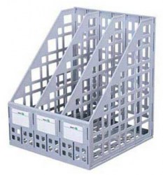 Лоток вертикальный 3 отделения Стамм ЛТ80/63719 серый сборный 295*295*250мм 076883