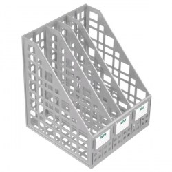 Лоток вертикальный 4 отделения Стамм ЛТ82/ЛТВ-63721 серый сборный 250мм 150816 