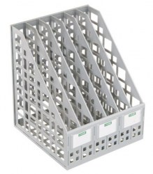 Лоток вертикальный 6 отделений Стамм ЛТ86/63725 серый сборный 250мм 098070