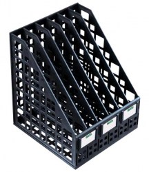 Лоток вертикальный 6 отделений Стамм ЛТ87/63726 черный сборный 250мм 098058