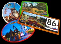 Магнит "Сургут" акрил, виды города