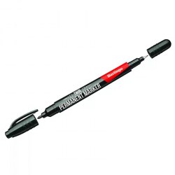 Маркер двухсторонний 0,5мм/1,0мммм Berlingo BMd_07101 "Multiline PE55" черный перманентный 219760