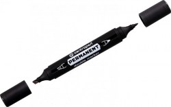 Маркер двухсторонний 1-1,4мм CENTROPEN 1666 перм черный пулев/скош 281518