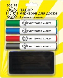 Маркеры  4цв. для доски Lamark 0175 Dolce Costo 0175 + губка