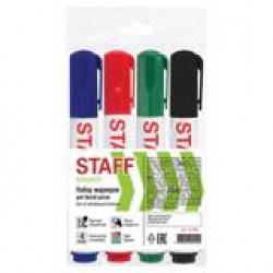 Маркеры  4цв. для доски Staff  WBM-491 "Manager" 5мм, 151495