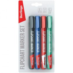 Маркеры  4цв. для флипчартов Berlingo BMf_42209 "Uniline FM200" 2мм 210620