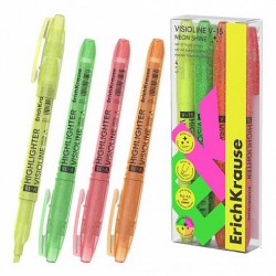 Маркеры  4цв. текстовые ErichKrause 63366 Visioline V-15 Neon пэт-бокс