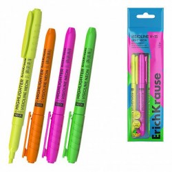 Маркеры  4цв. текстовые ErichKrause 65572 Visioline V-15 Light Neon 