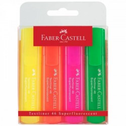 Маркеры  4цв. текстовые Faber-Castell "46"  154604 1-5мм, пластик европодвес 286175