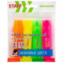 Маркеры  4цв. текстовые STAFF Everyday HL-707 152548 НЕОН 1-5мм 
