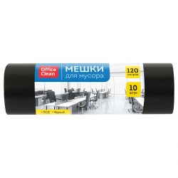 Мешок для мусора 120л. 10шт. 18мкм, 70*110см, рулон, черные OfficeClean 355031