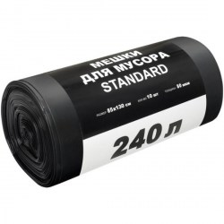 Мешок для мусора 240л.10шт.ПВД черные PM2410S Standart 