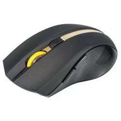 Мышь Oklick 495Mw черный/золотист оптич 1600dpi USB беспров для ноутб 998168