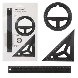 Набор чертежный Brauberg 210746 объемный, 3 предмета, черный