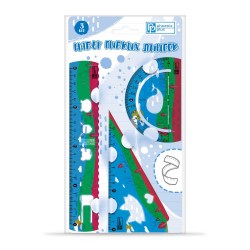 Набор чертежный Феникс 52676 "Разноцветный"  3 предмета, 20см, гибкий