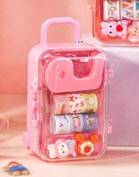 Набор декоративного скотча Алеф XM-JD2835A-01 "Suitcase" pink (6шт+диспенсер)