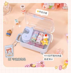 Набор декоративного скотча Алеф XM-JD2835A-03 "Suitcase" blue (6шт+диспенсер)