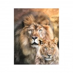 Набор для рисования Alingar AL9217 "Картина по номерам" 40х50см "Львинная семья" холст 