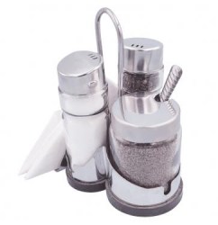 Набор для специй Zeidan Z-11045 с салфетницей, стекло/метал 5 предметов