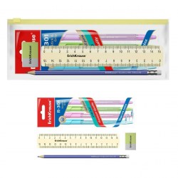 Набор канцелярский ErichKrause 54548 "Paste" желтый (ручки, ластик, линейка, карандаш)