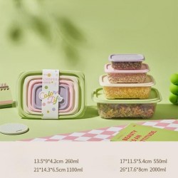 Набор контейниров Алеф 6936-4 "Color life" 4шт (2л, 1,1л, 0,55л, 0,26)